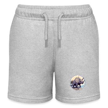 Triceratops, Dinosaurier in Natur - Kinder Organic Joggingshorts Mini Bolter von Stanley/Stella - Grau meliert - Vorne