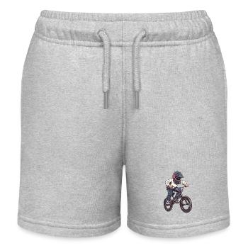 BMX Kid - Kids Organic Sweat Shorts by Stanley/Stella - heather grey - Front