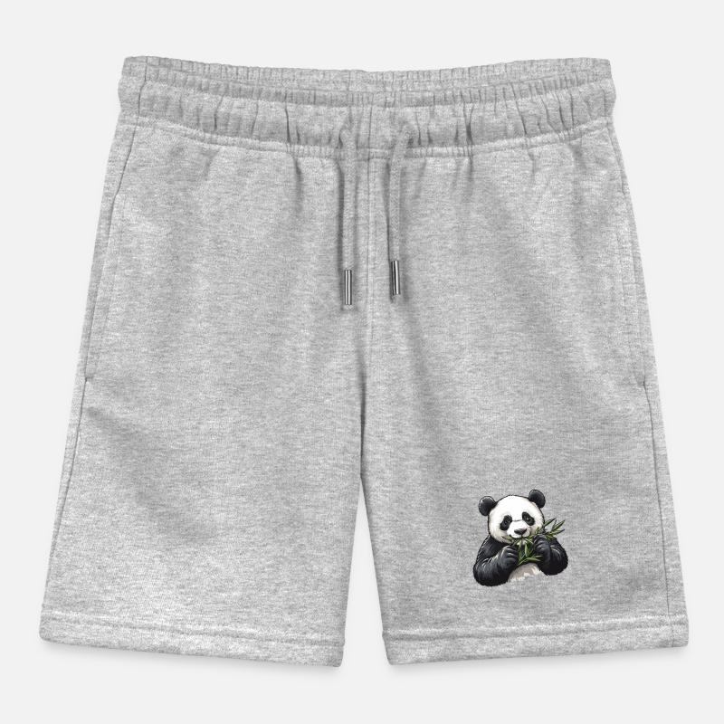 Panda bear with bamboo Kids Organic Sweat Shorts by Stanley/Stella