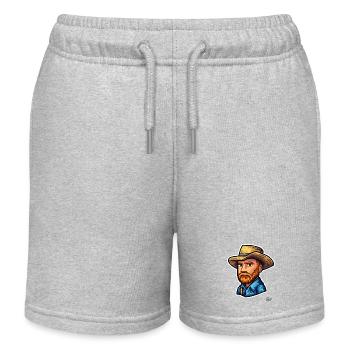Van Funny Gogh: Pixel Maler Vincent mit Hut - Kinder Organic Joggingshorts Mini Bolter von Stanley/Stella - Grau meliert - Vorne