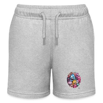 Verrückter Haufen lustiger Monster - Kinder Organic Joggingshorts Mini Bolter von Stanley/Stella - Grau meliert - Vorne