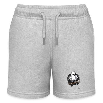 Lustiger Skateboard-Geist - Kinder Organic Joggingshorts Mini Bolter von Stanley/Stella - Grau meliert - Vorne