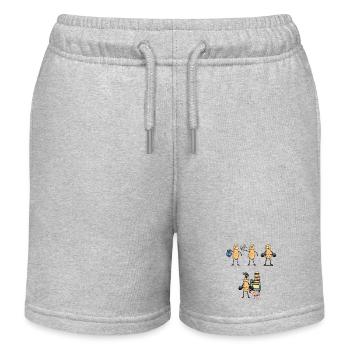 Erdnuss Motivation Fitness Hantel Gewicht Sport - Kinder Organic Joggingshorts Mini Bolter von Stanley/Stella - Grau meliert - Vorne