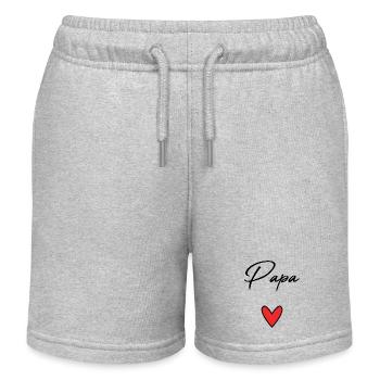 PAPA. VATERTAG. FROHER VATERTAG. ALLES GUTE ZUM GEBURTSTAG. - Kinder Organic Joggingshorts Mini Bolter von Stanley/Stella - Grau meliert - Vorne