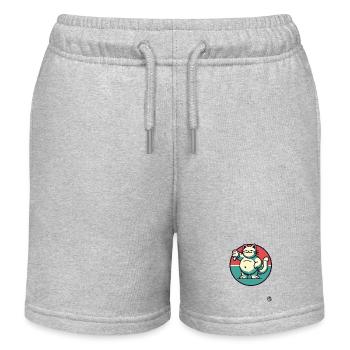 Dicke Katze mit Daumen runter - Kinder Organic Joggingshorts Mini Bolter von Stanley/Stella - Grau meliert - Vorne