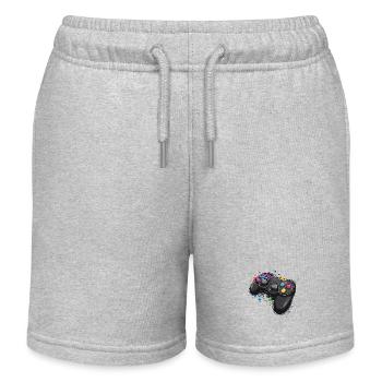 Manettes de jeux vidéo pour les joueurs - Short de jogging enfant bio Stanley/Stella - gris chiné - Devant