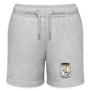 Matrose Möwe Segelschiff Ahoi - Kinder Organic Joggingshorts Mini Bolter von Stanley/Stella - Grau meliert - Vorne
