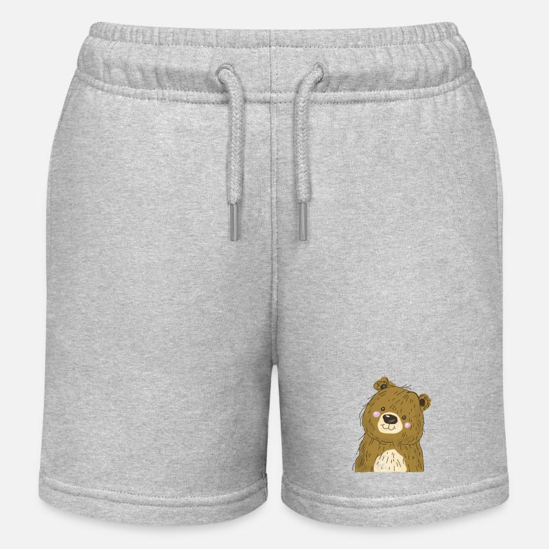 Bear cub - Kids Organic Sweat Shorts by Stanley/Stella - heather grey