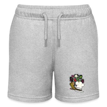 Schnecke Küchen Schleimer Karriere Koch Köche Job - Kinder Organic Joggingshorts Mini Bolter von Stanley/Stella - Grau meliert - Vorne