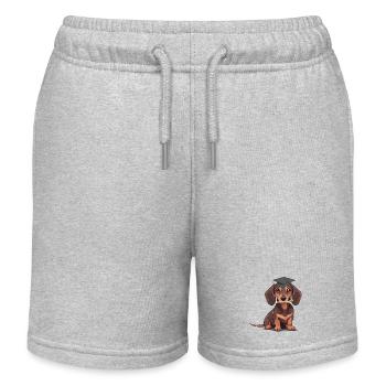 Dackel Student Hund studieren Studium Hunde - Kinder Organic Joggingshorts Mini Bolter von Stanley/Stella - Grau meliert - Vorne