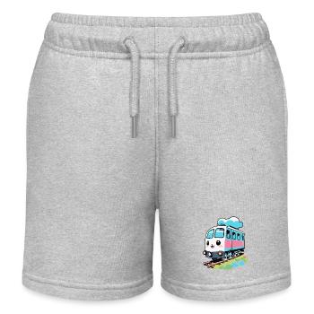 CUTE TRAIN - Kids Organic Sweat Shorts by Stanley/Stella - heather grey - Front