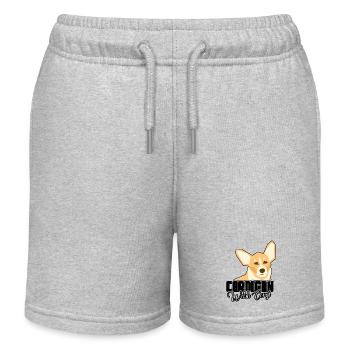 Funny Cardigan Welsh Corgi - Kids Organic Sweat Shorts by Stanley/Stella - heather grey - Front