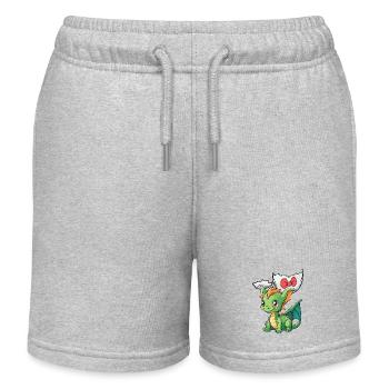 Dragon Baby Eggshell Birth Hatch Egg Kids - Kids Organic Sweat Shorts by Stanley/Stella - heather grey - Front