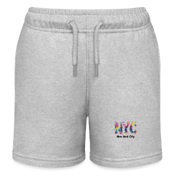 New York – Horizon de New York New York - Short de jogging enfant bio Stanley/Stella - gris chiné - Devant