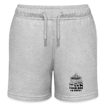 Great Pyrenees Dog Stole Heart - Kids Organic Sweat Shorts by Stanley/Stella - heather grey - Front