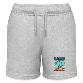 Ich Habe Zwei Titel Opa Und Stiefopa - Kinder Organic Joggingshorts Mini Bolter von Stanley/Stella - Grau meliert - Vorne