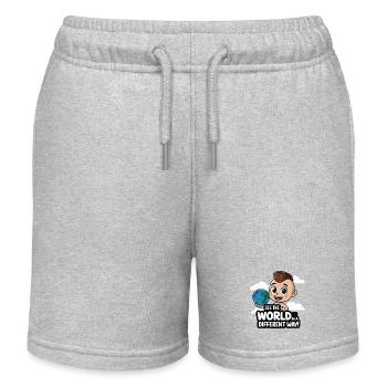 SEHEN SIE DIE WELT AUF EINE ANDERE ART UND WEISE - Kinder Organic Joggingshorts Mini Bolter von Stanley/Stella - Grau meliert - Vorne