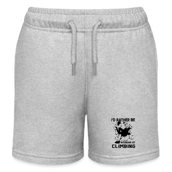 I'd Rather Be Working At Climbing - Kids Organic Sweat Shorts by Stanley/Stella - heather grey - Front