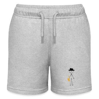 Saxophone Saxophone Guy - Kids Organic Sweat Shorts by Stanley/Stella - heather grey - Front