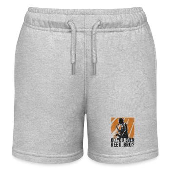 Saxophones Do You Even Reed, Bro? - Kids Organic Sweat Shorts by Stanley/Stella - heather grey - Front