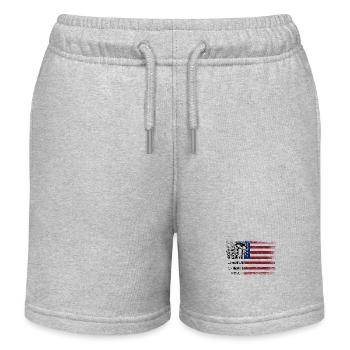 Saxophones American Flag - Kids Organic Sweat Shorts by Stanley/Stella - heather grey - Front