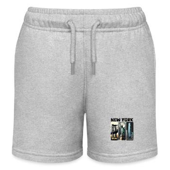 New York City Skyline Design – Mode de style urbain - Short de jogging enfant bio Stanley/Stella - gris chiné - Devant