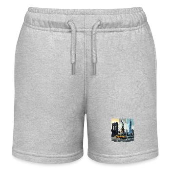 New York City Skyline Design – Mode de style urbain - Short de jogging enfant bio Stanley/Stella - gris chiné - Devant