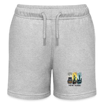 New York City Skyline Design – Mode de style urbain - Short de jogging enfant bio Stanley/Stella - gris chiné - Devant
