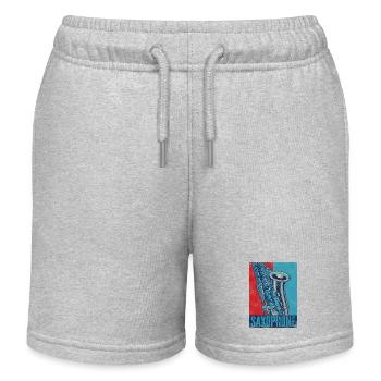 Saxophones Retro Vintage Saxophones - Kids Organic Sweat Shorts by Stanley/Stella - heather grey - Front