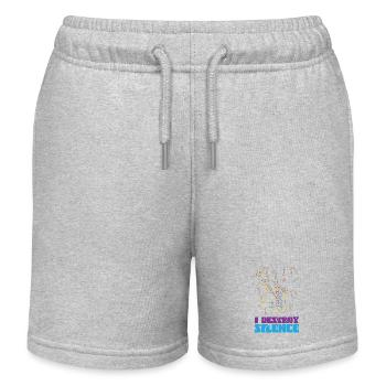Saxophone I Destroy Silence - Kinder Organic Joggingshorts Mini Bolter von Stanley/Stella - Grau meliert - Vorne