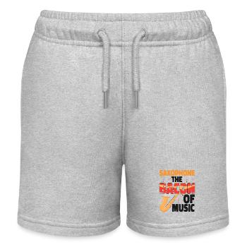 Saxophones Saxophones The Bacon Of - Kids Organic Sweat Shorts by Stanley/Stella - heather grey - Front