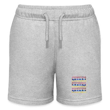 Boho Ethno Design für Festival Indianer im Sommer - Kinder Organic Joggingshorts Mini Bolter von Stanley/Stella - Grau meliert - Vorne