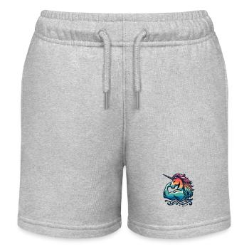 Mr. Unicorn sportliches Fantasie Muskel Pferd - Kinder Organic Joggingshorts Mini Bolter von Stanley/Stella - Grau meliert - Vorne