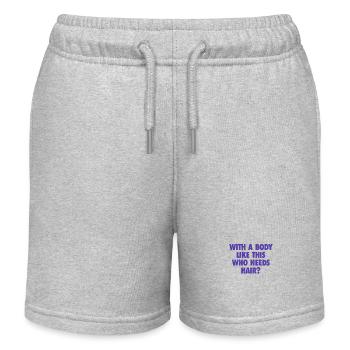 Mit einem Körper wie diesem, der Haare braucht Glatze Mann - Kinder Organic Joggingshorts Mini Bolter von Stanley/Stella - Grau meliert - Vorne