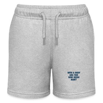 Mit einem Körper wie diesem, der Haare braucht Glatze Mann - Kinder Organic Joggingshorts Mini Bolter von Stanley/Stella - Grau meliert - Vorne