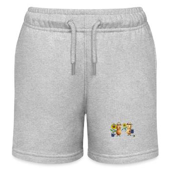 Peanut Gardener Gardening Flowers Peanuts - Kids Organic Sweat Shorts by Stanley/Stella - heather grey - Front
