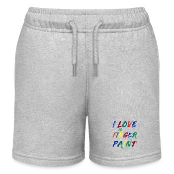 I'M PAINT - I Love to Finger Paint – Fingerfarben - Kinder Organic Joggingshorts Mini Bolter von Stanley/Stella - Grau meliert - Vorne