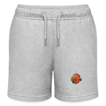 Diskus Cichlid Fish Keeper Moderne Streetwear - Kinder Organic Joggingshorts Mini Bolter von Stanley/Stella - Grau meliert - Vorne