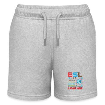 ESL-Lehrer ESL Unterricht - Kinder Organic Joggingshorts Mini Bolter von Stanley/Stella - Grau meliert - Vorne