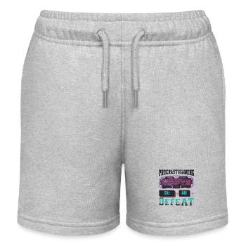 Gamer Procrastigaming CTR Alt Defeat Gaming - Kids Organic Sweat Shorts by Stanley/Stella - heather grey - Front