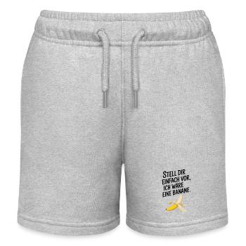 Bananen Kostüm Stell Dir Einfach Vor Party Banane - Kinder Organic Joggingshorts Mini Bolter von Stanley/Stella - Grau meliert - Vorne
