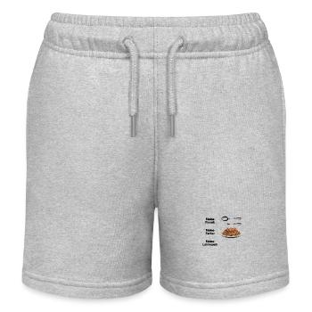 Spaghetti Bolognese Pinsel Farbe Leinwand Pasta - Kinder Organic Joggingshorts Mini Bolter von Stanley/Stella - Grau meliert - Vorne