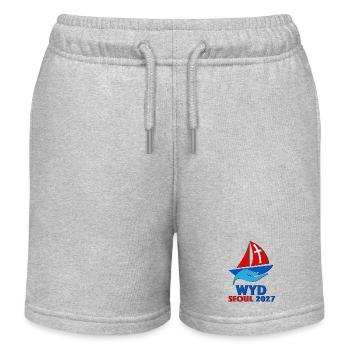 Journée Mondiale de la Jeunesse Séoul 2027 fan logo WYD GMG JMJ - Short de jogging enfant bio Stanley/Stella - gris chiné - Devant