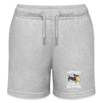Happiness Found In Dog Training Joy Frisbee Love - Kinder Organic Joggingshorts Mini Bolter von Stanley/Stella - Grau meliert - Vorne