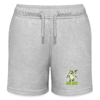 Aim High Cartoon Dog Frisbee Motivational Humor - Kinder Organic Joggingshorts Mini Bolter von Stanley/Stella - Grau meliert - Vorne