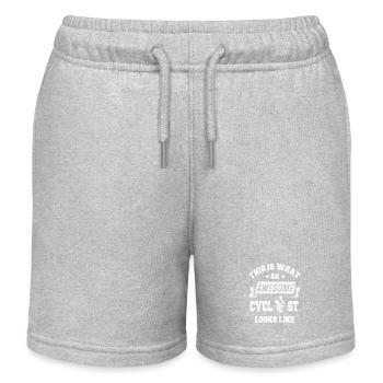 This Is What An Awesome Cyclist Looks Like Quote - Kinder Organic Joggingshorts Mini Bolter von Stanley/Stella - Grau meliert - Vorne