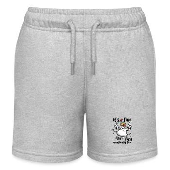 Chicken - It's fine, I'm fine, everything is fine - Kids Organic Sweat Shorts by Stanley/Stella - heather grey - Front