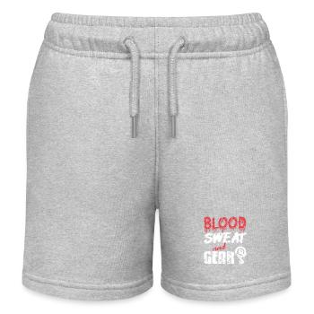 Blood Sweat and Gear Hardcore Cycling Grind - Kinder Organic Joggingshorts Mini Bolter von Stanley/Stella - Grau meliert - Vorne