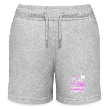 Life Is Better With True Friends Cat Love - Kids Organic Sweat Shorts by Stanley/Stella - heather grey - Front