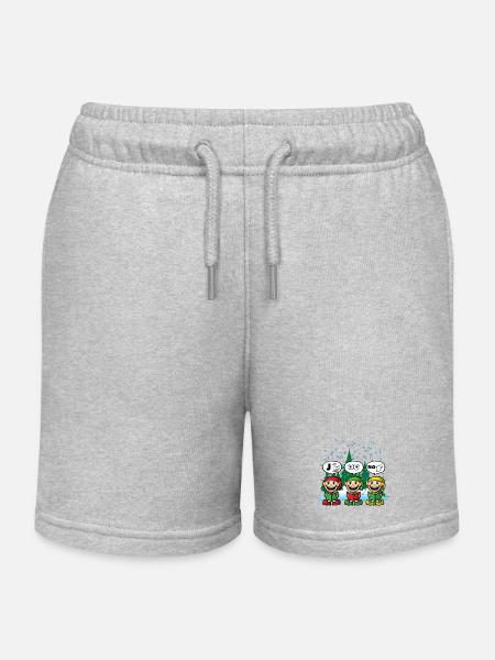 joyeux noel - Kids Organic Sweat Shorts by Stanley/Stella - heather grey